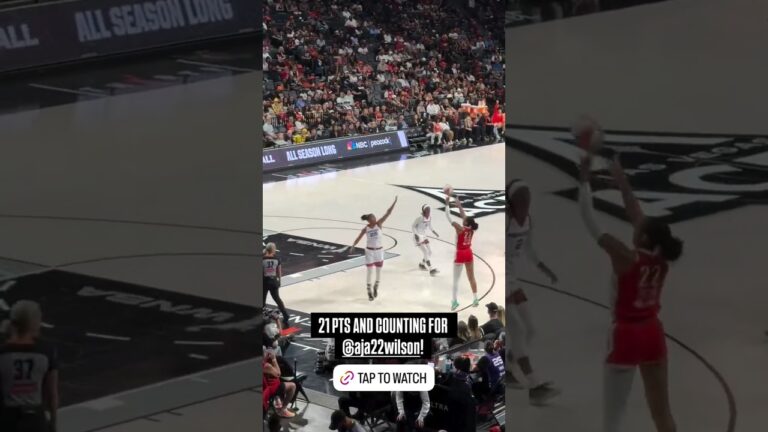 🔥 A’ja Wilson for 3 | Las Vegas Aces WNBA women’s basketball #shorts #short #basketball #wnba NBA