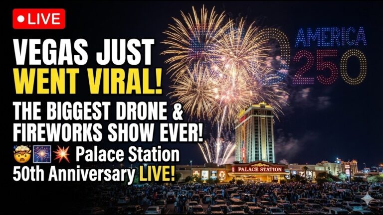 DRONE & FIREWORKS SHOW LIVE FROM VEGAS! LIVE