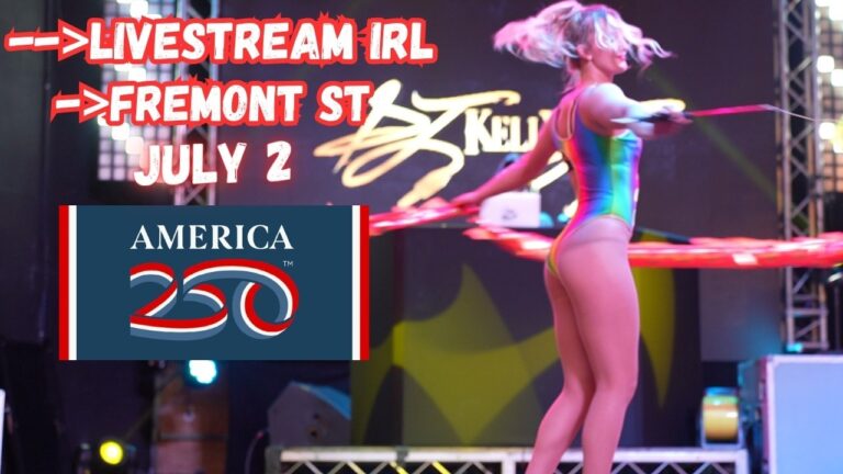 LIVE Las Vegas Fremont street, America turns 250, Livestream IRL