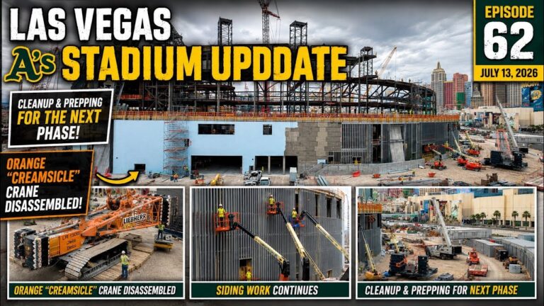 Las Vegas A’s Stadium Update LIVE | Orange “Creamsicle” Crane Comes Down! | Ep 62 | July 13, 2026