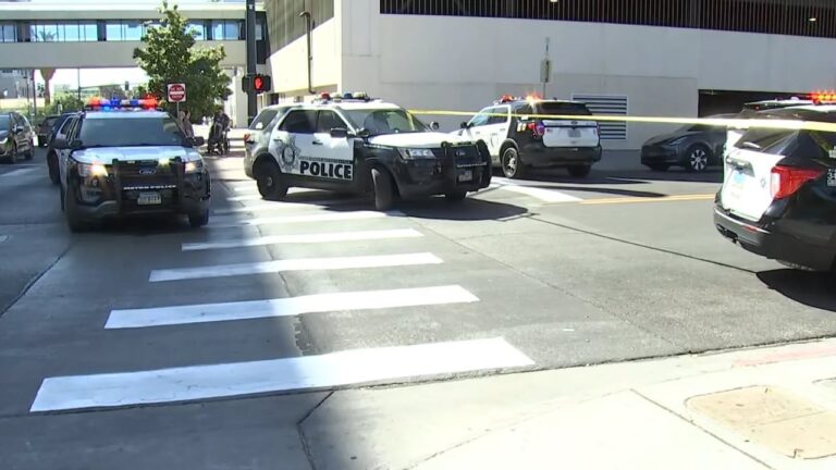 Police activity shuts down intersection in downtown Las Vegas