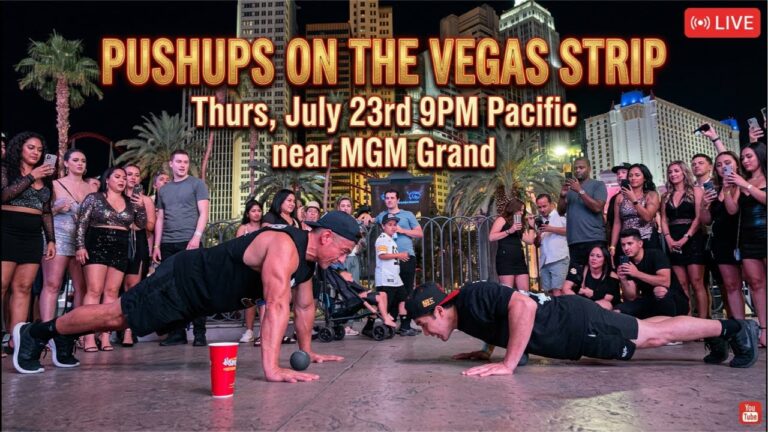 Pushups on Las Vegas Strip