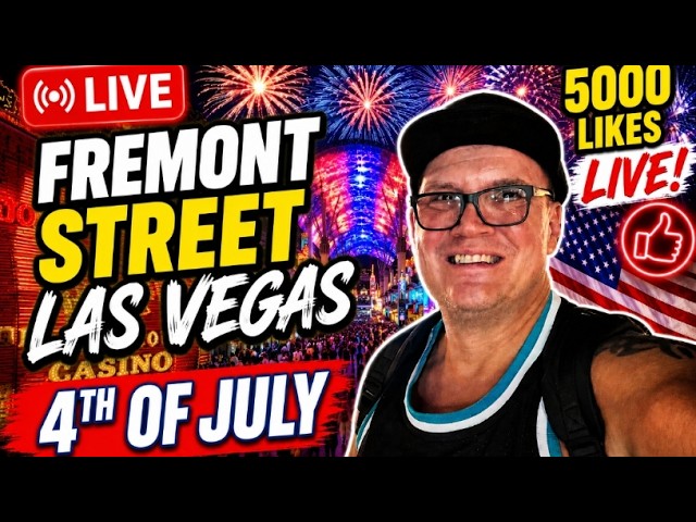 🔴Thousands Pack Las Vegas Fremont Street For 4th Of July — LIVE ⚠️  #subscribe #lasvegas
