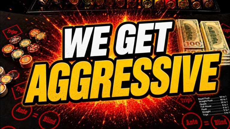ULTIMATE TEXAS HOLD ‘EM in LAS VEGAS! DOES AGGRESSIVE BETTING PAY OFF?? (UTH) 🍀🍀 IRL
