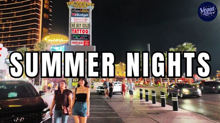 Vegas Strip Walking Tour A Friday July Summer Night! Resorts World, Wynn, Fashion Show Mall & More