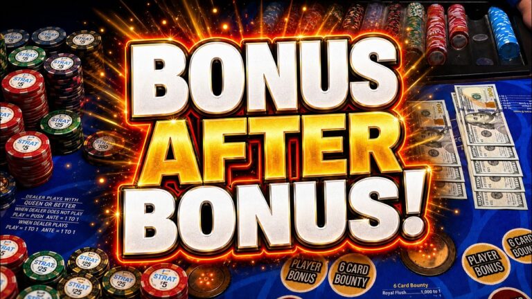 3 CARD POKER in LAS VEGAS! BONUS WOULDN’T STOP HITTING! 🔥🍀 IRL