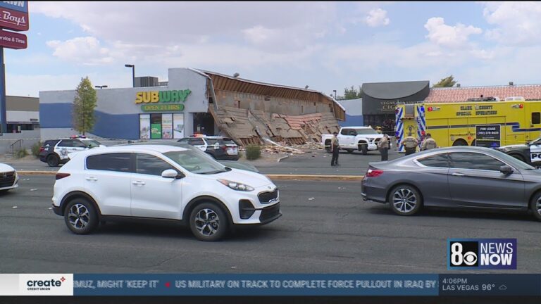 3 injured in partial building collapse at Las Vegas shopping center