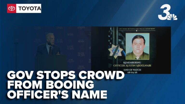 Booing of fallen Las Vegas officer’s name at Trump rally sparks debate