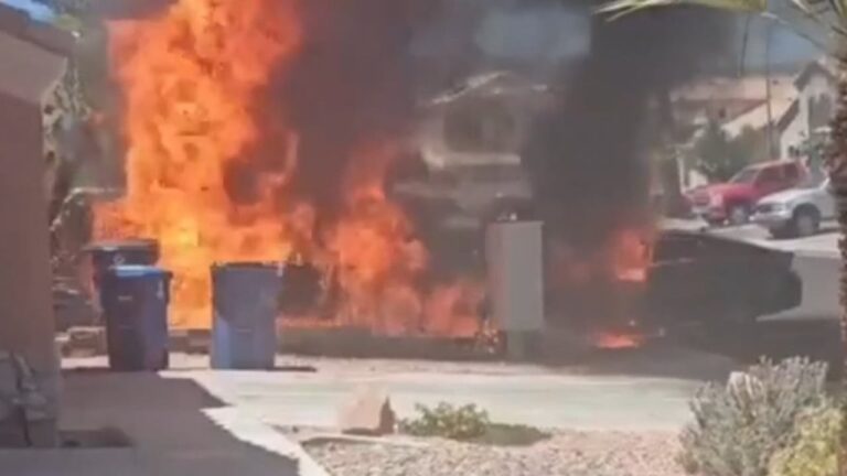 Car fire reported on Howard Dade Avenue in Las Vegas