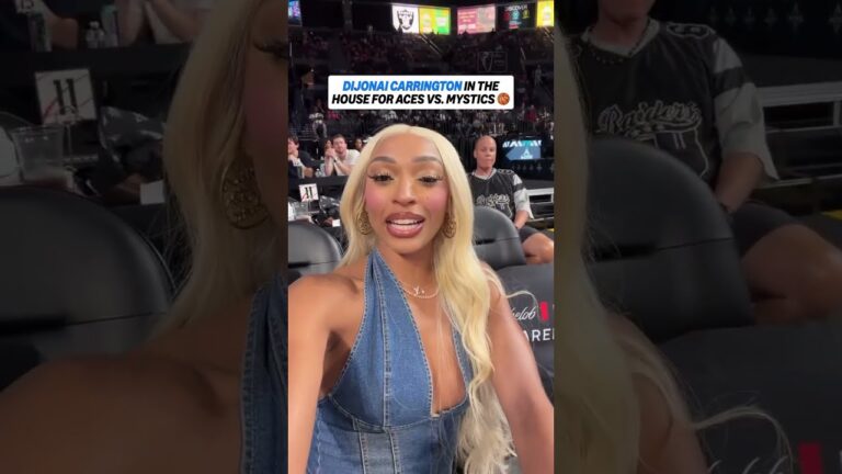 👀 Dijonai Carrington pulls up to Las Vegas Aces game | WNBA women’s basketball NBA #shorts #wnba