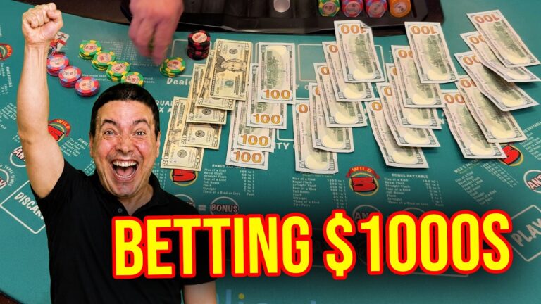GAMBLING 1000s on WILD FIVE POKER IN LAS VEGAS!! #ultimatetexasholdem #poker #allcasinoaction