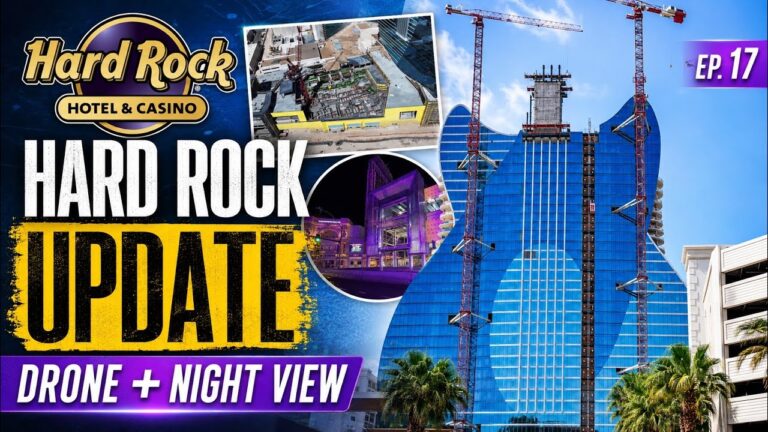 HARD ROCK LAS VEGAS Update! 🚨 Drone Footage + Guitar Tower at NIGHT | Episode 17