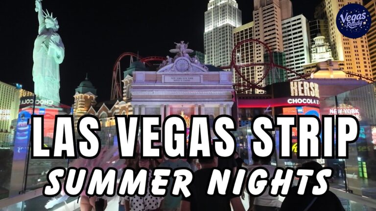 Hot Summer Night Walk On The Las Vegas Strip At The End Of July 2026