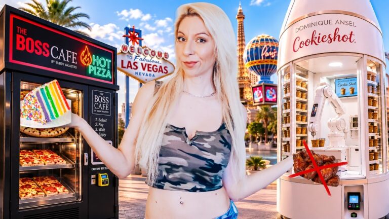 I Tried the Weirdest Vending Machines in Las Vegas (again) Pizza & Cake ATM