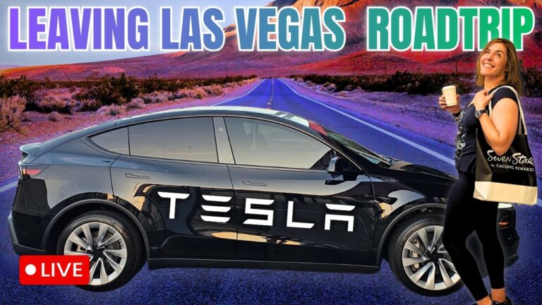 🔴LIVE: 95% Full Self Drive | Tesla Model Y Road Trip | Las Vegas to LA | Desert Supercharging