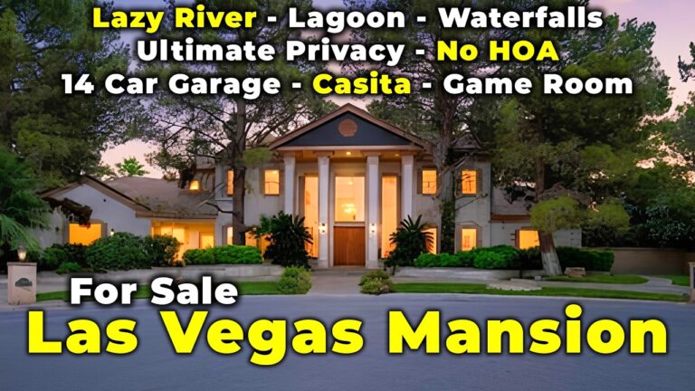 Las Vegas Mansion Tour | For Sale No HOA | Lagoon, Lazy River, Apartment, 14 Cars, Game Room, 9 Bath