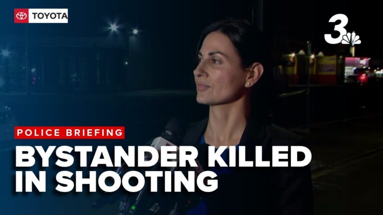 Las Vegas police briefs on fatal shooting of bystander at Lamb and Bonanza