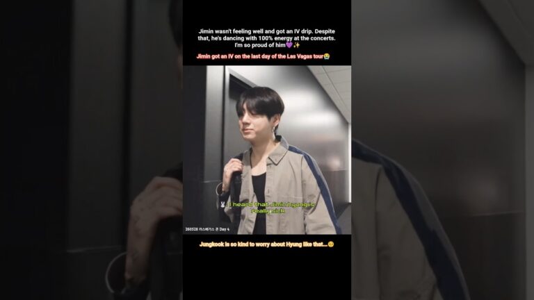 Las Vegas tour, Jimin wasn’t feeling well and got an IV drip. Jk was worried about Jimin☹️ #shorts