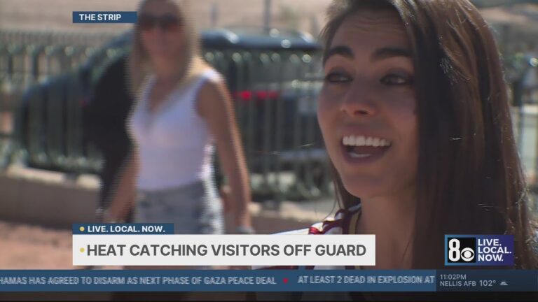 Las Vegas tourists struggle in 115-degree heat