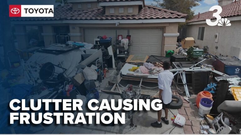 Neighbors frustrated over cluttered Las Vegas property as homeowner says she needs help