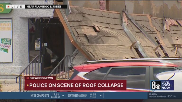 Partially collapsed building closes Jones Boulevard in central Las Vegas valley