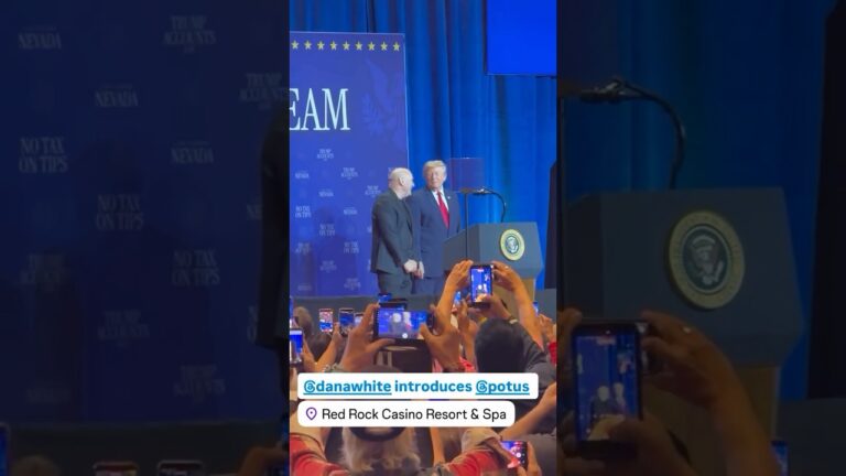 President Donald J Trump entering the stage this afternoon in Las Vegas, Nevada at Red Rock Casino