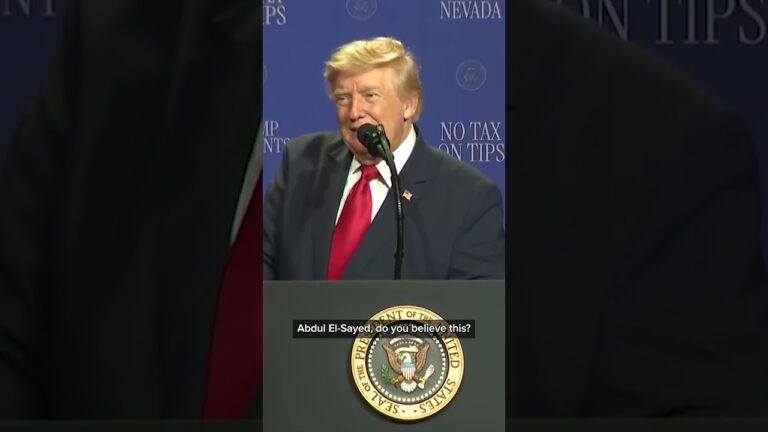 President Donald Trump says Abdul El-Sayed is a “man of hate” in No Tax On Tips speech in Las Vegas