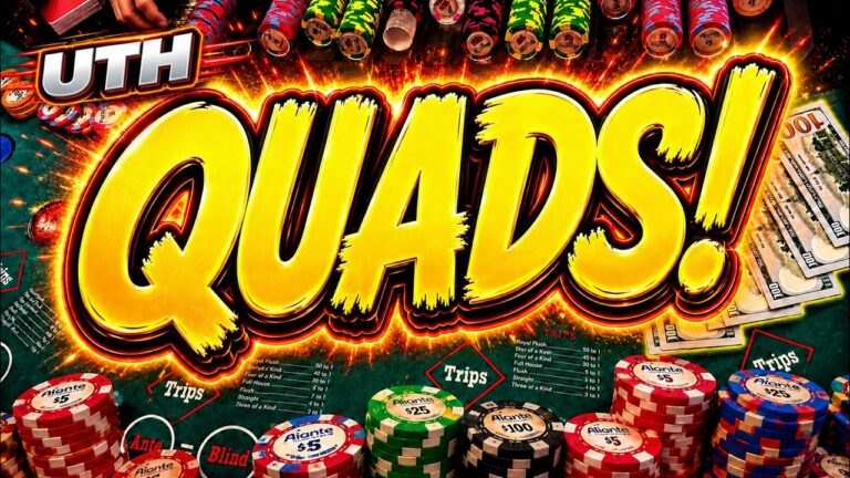 QUADS!! ULTIMATE TEXAS HOLD ‘EM in LAS VEGAS! BOOM!! 🔥🔥(UTH) IRL
