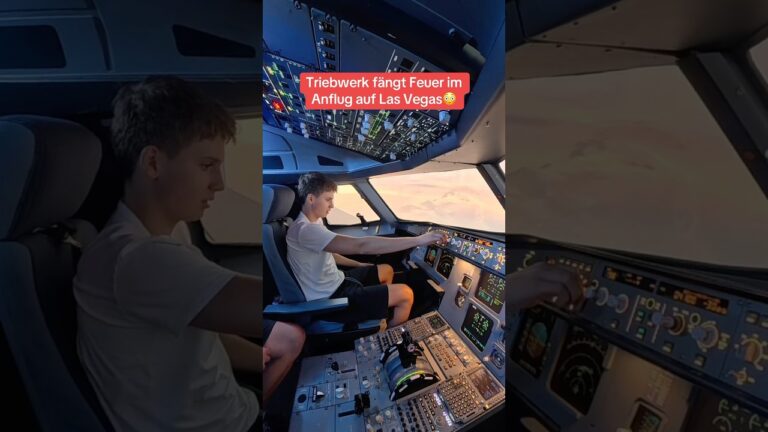 Triebwerksbrand im Anflug auf Las Vegas✈️😳🔥 #fliegerei#pilot#flugzeug#cockpit#flugsimulator