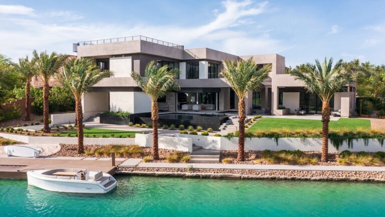 You Won’t Believe This Is Las Vegas… Inside $6.5M Waterfront Modern Mansion