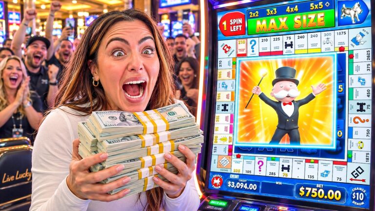 $1,000,000 MONOPOLY FULLSCREEN FINALLY HAPPENED on an INSANE $750/Spin!!!