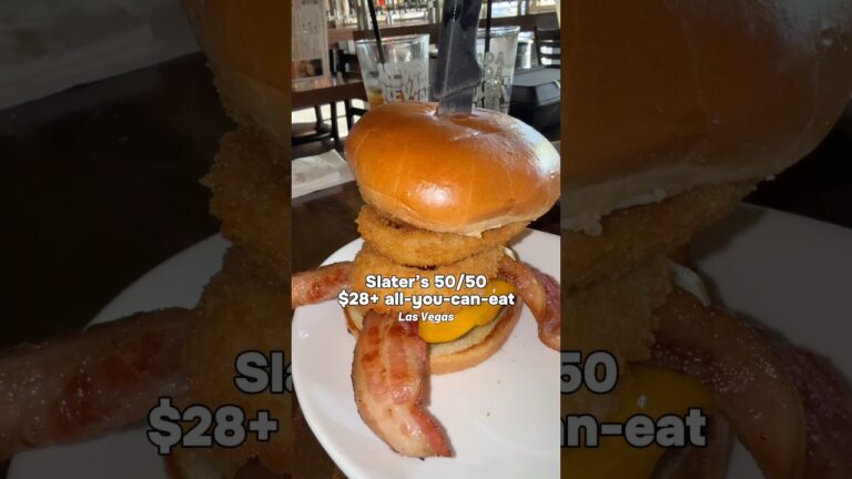 All-You-Can-Eat Slater’s 50/50 in Las Vegas 🍔 #lasvegas #vegas #burger #allyoucaneat
