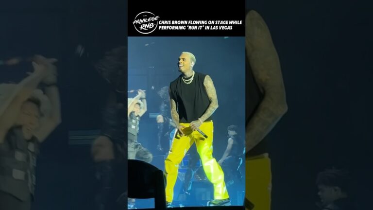 Chris Brown flowing on stage while performing ‘Run It’ in Las Vegas