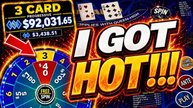 I GOT HOT!! 3 CARD POKER in LAS VEGAS! 🔥🔥