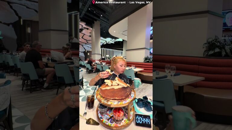 I found they offer 3lbs of pancakes at the America diner in Las Vegas 👀 #rainaiscrazy