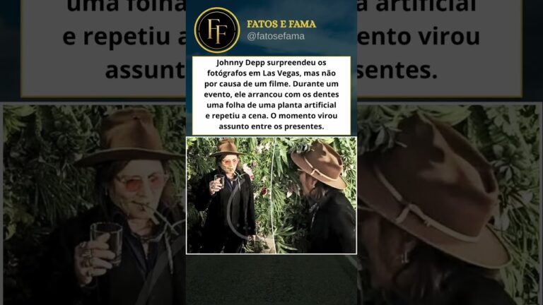 Johnny Depp surpreende em Las Vegas ao morder planta artificial durante fotos🎥🍿🏴‍☠️