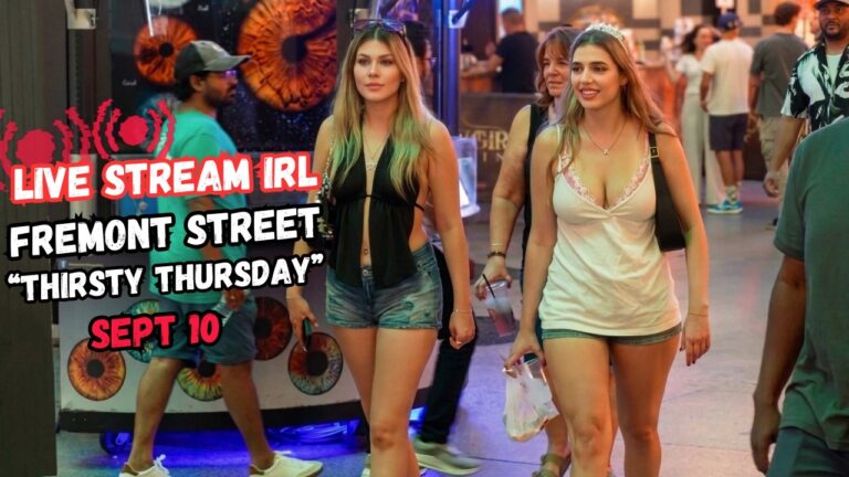 LIVE Las Vegas Fremont street Right Now, Thirsty Thursday, LIVE streaming IRL