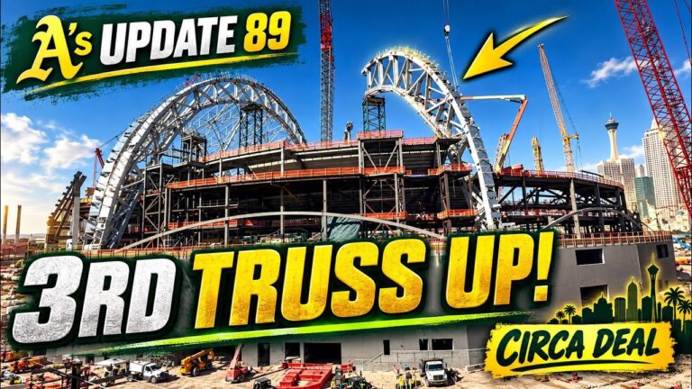 Las Vegas A’s Stadium Update #89 | 3rd Roof Truss Rises + CIRCA Joins the A’s! ⚾️🏗️