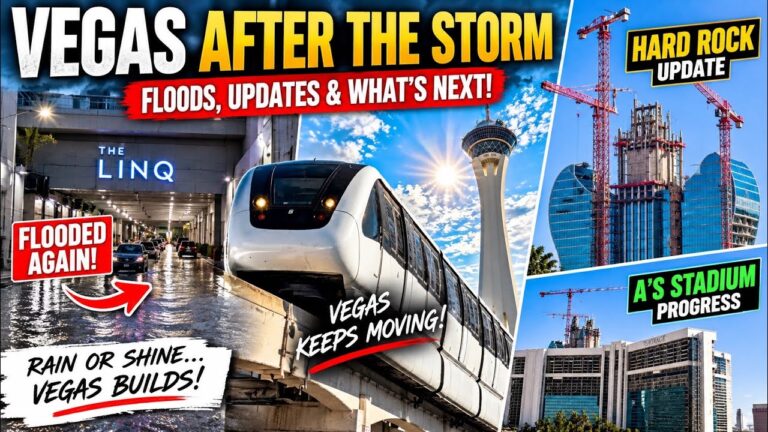 Las Vegas FLOODS Again! 🌧️ LINQ Flooding + Hard Rock & A’s Stadium Updates