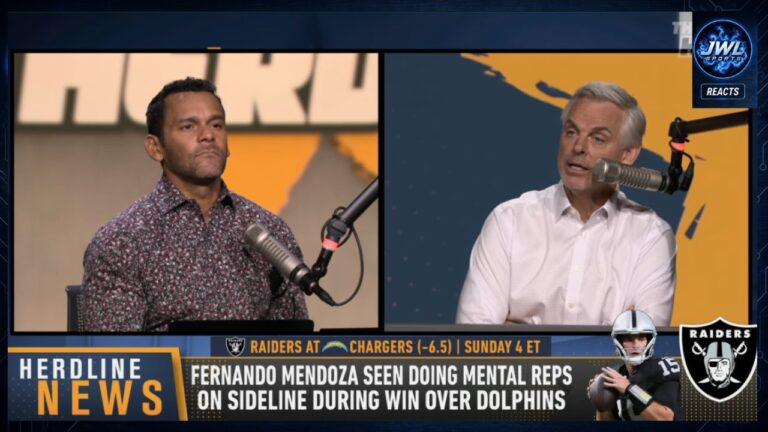 Las Vegas Raiders  Are COACHING Mendoza On Sidelines? Colin Cowherd REACTS | THE HERD | NFL