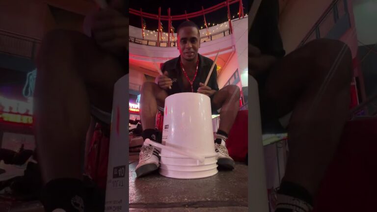 Live streaming of 1MRED bucket drumming On Fremont Street In Las Vegas