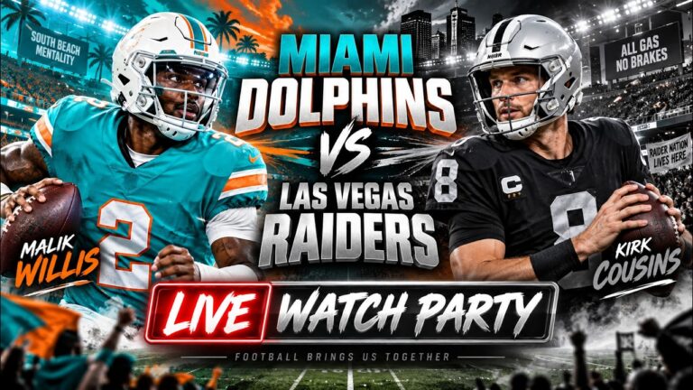 🚨🚨 Miami Dolphins vs Las Vegas Raiders WATCH PATY! 🔥🔥LIVE NFL