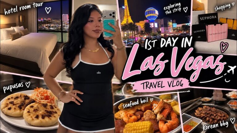 My 1st Day in Las Vegas 🎰 – Hotel Tour + Shopping & So much food ✨💕