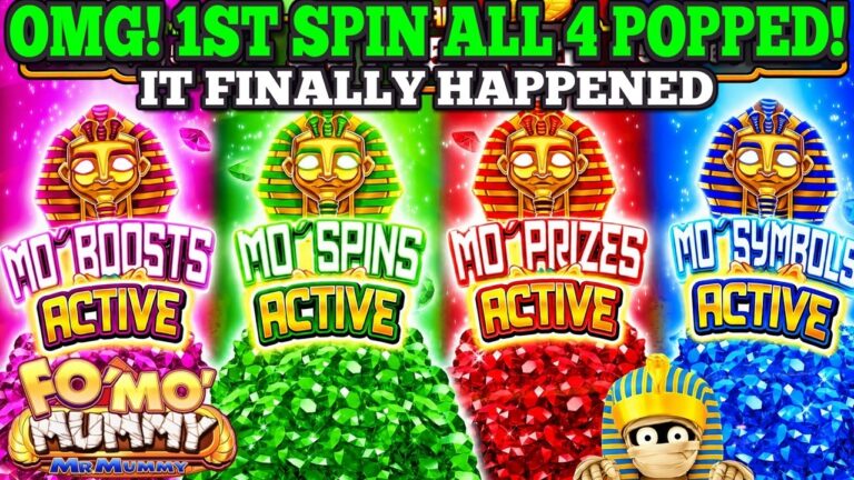 OMG! 1ST SPIN ALL 4 POPPED ON FO MO MUMMY MR MUMMY SLOT | New Mo Mummy Slots | New Las Vegas Slots