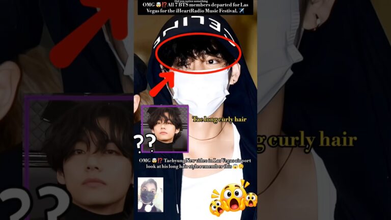 OMG🤯⁉️Taehyung New video in Las Vegas airport look at his long hair style remember this😱#bts#shorts