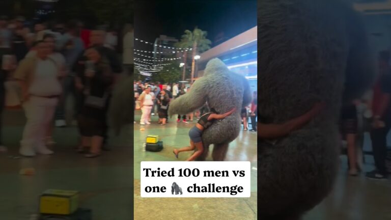 One woman vs gorilla in Las Vegas (@jamelrashaud_)