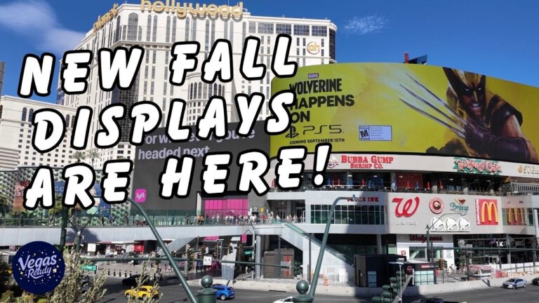 Weekend Afternoon Walk Las Vegas Strip – Aria Fall Display, NY NY & More