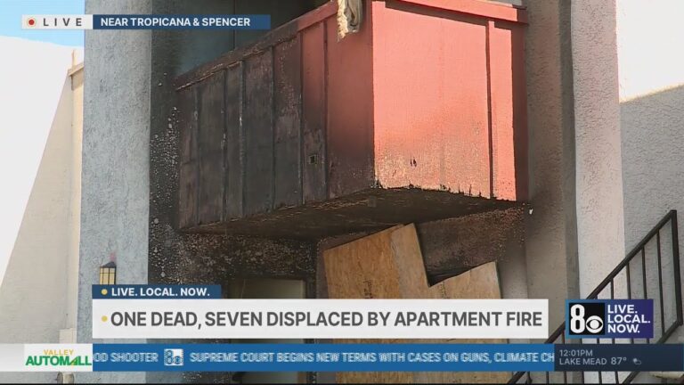 1 dead, 7 displaced after late night Las Vegas apartment fire