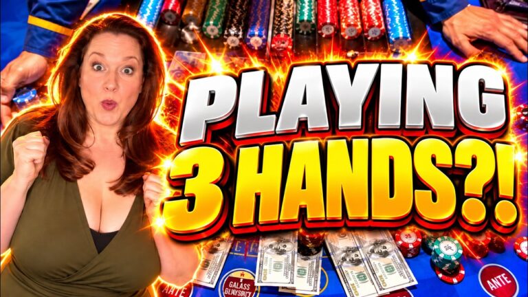 3 CARD POKER in LAS VEGAS! PLAYING 3 HANDS?! 🍀🍀 IRL