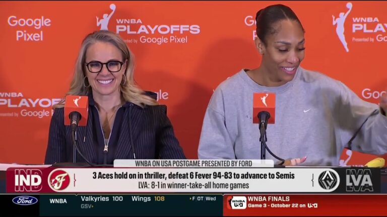 🚨 A’ja Wilson, Becky Hammon after Semis berth| Las Vegas Aces Indiana Fever WNBA playoffs basketball